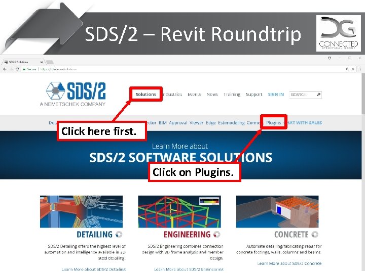 SDS/2 – Revit Roundtrip Click here first. Click on Plugins. 