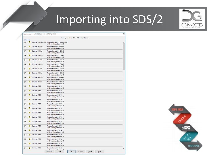 Importing into SDS/2 