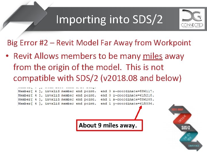 Importing into SDS/2 Big Error #2 – Revit Model Far Away from Workpoint •