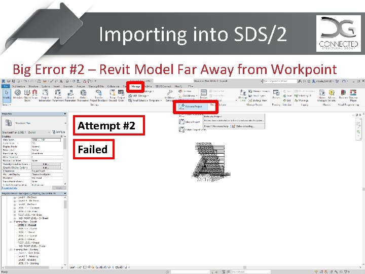 Importing into SDS/2 Big Error #2 – Revit Model Far Away from Workpoint Attempt