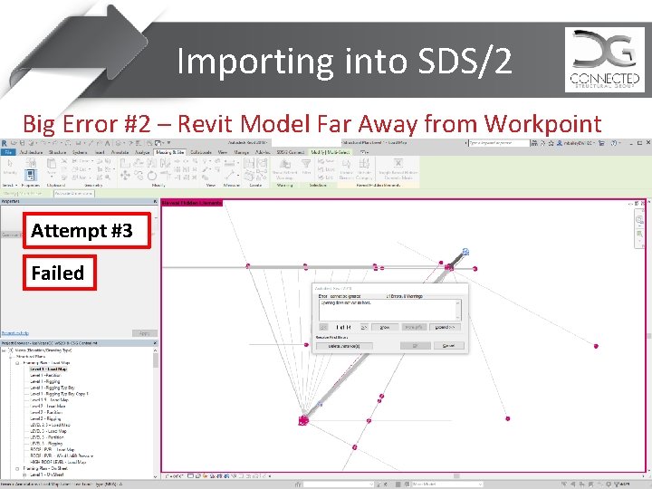 Importing into SDS/2 Big Error #2 – Revit Model Far Away from Workpoint Attempt