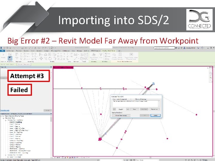 Importing into SDS/2 Big Error #2 – Revit Model Far Away from Workpoint Attempt