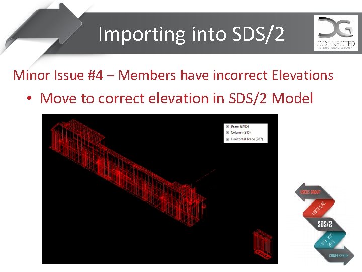 Importing into SDS/2 Minor Issue #4 – Members have incorrect Elevations • Move to