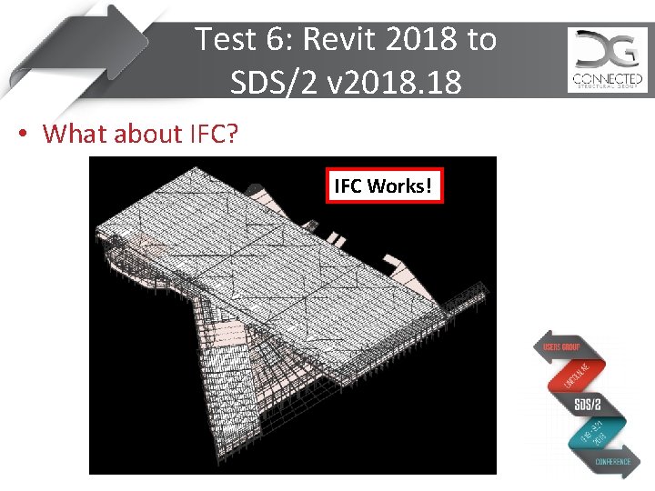 Test 6: Revit 2018 to SDS/2 v 2018. 18 • What about IFC? IFC