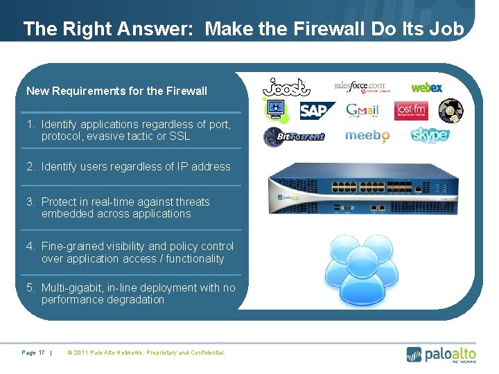 The Right Answer: Make the Firewall Do Its Job New Requirements for the Firewall