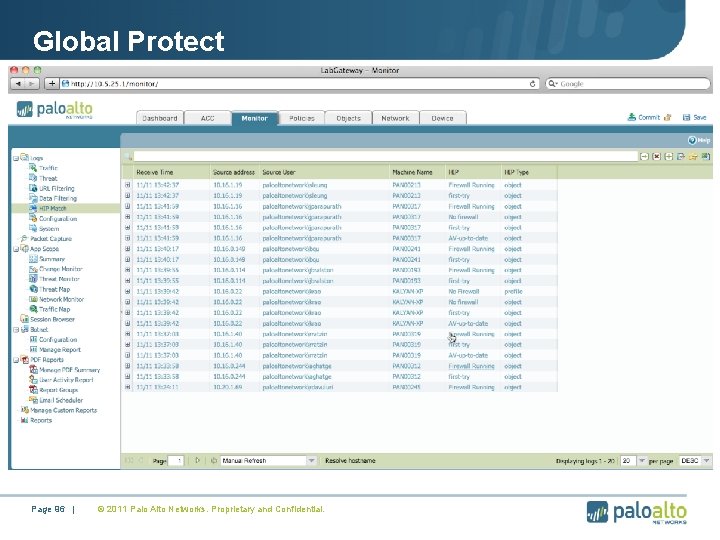 Global Protect Page 96 | © 2011 Palo Alto Networks. Proprietary and Confidential. 