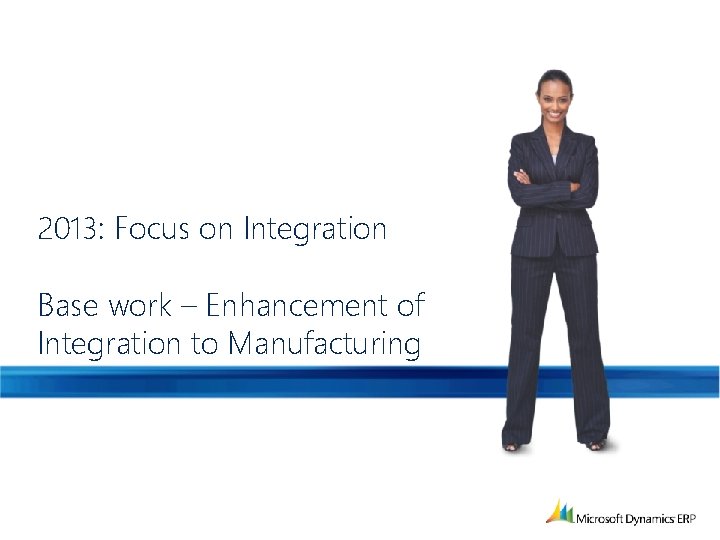 2013: Focus on Integration Base work – Enhancement of Integration to Manufacturing 