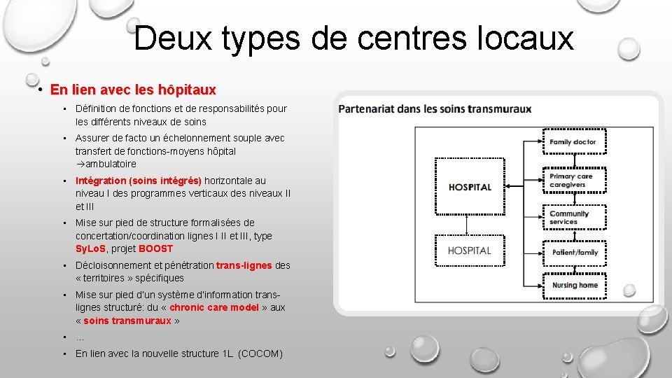 Deux types de centres locaux • En lien avec les hôpitaux • Définition de