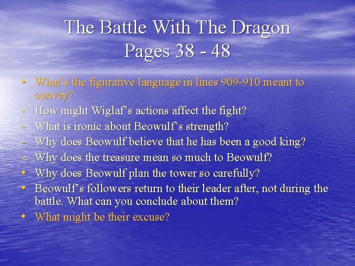 The Battle With The Dragon Pages 38 - 48 • What’s the figurative language