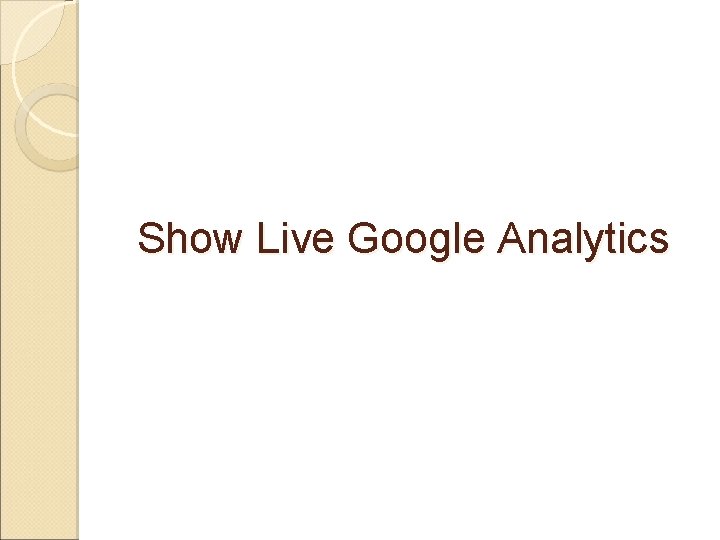 Show Live Google Analytics 