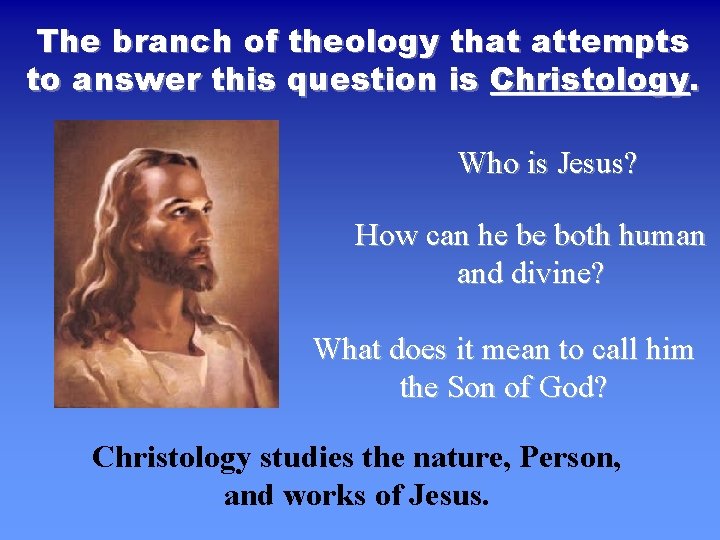 The branch of theology that attempts to answer this question is Christology. Who is