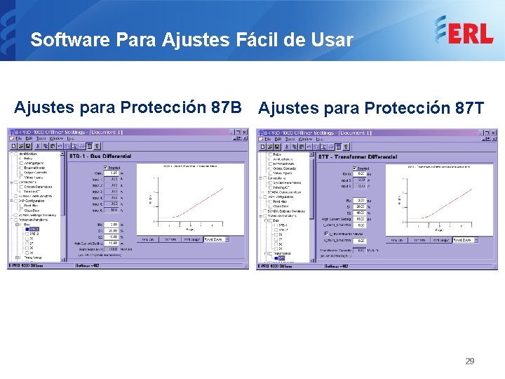 Software Para Ajustes Fácil de Usar Ajustes para Protección 87 B Ajustes para Protección