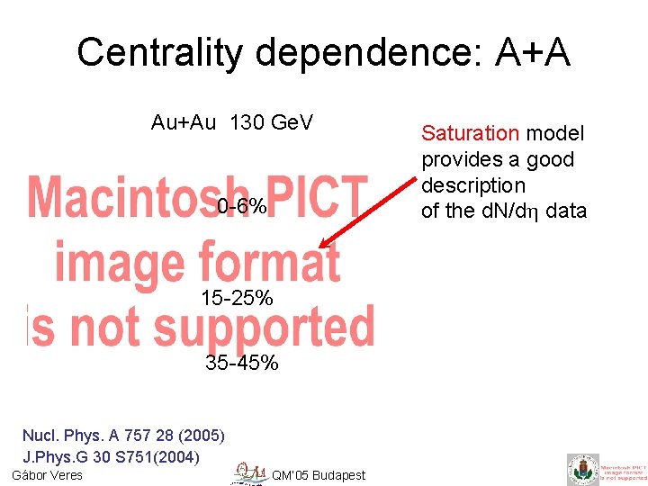 Centrality dependence: A+A Au+Au 130 Ge. V 0 -6% 15 -25% 35 -45% Nucl.