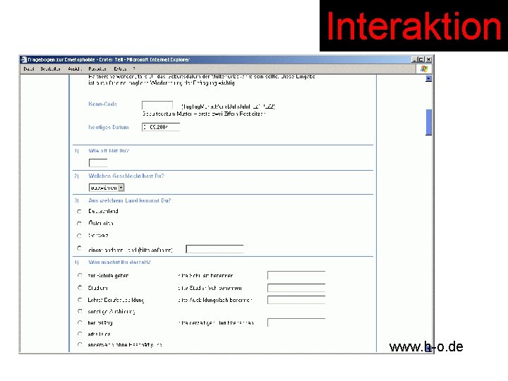 Interaktion www. h-o. de 