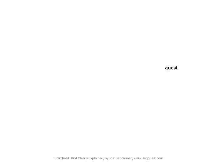 quest Stat. Quest: PCA Clearly Explained, by Joshua Starmer, www. seqquest. com 