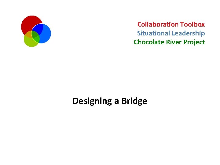 Collaboration Toolbox Situational Leadership Chocolate River Project Designing a Bridge 