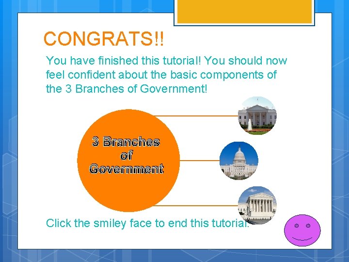 CONGRATS!! You have finished this tutorial! You should now feel confident about the basic