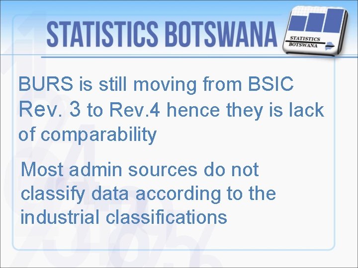 BURS is still moving from BSIC Rev. 3 to Rev. 4 hence they is