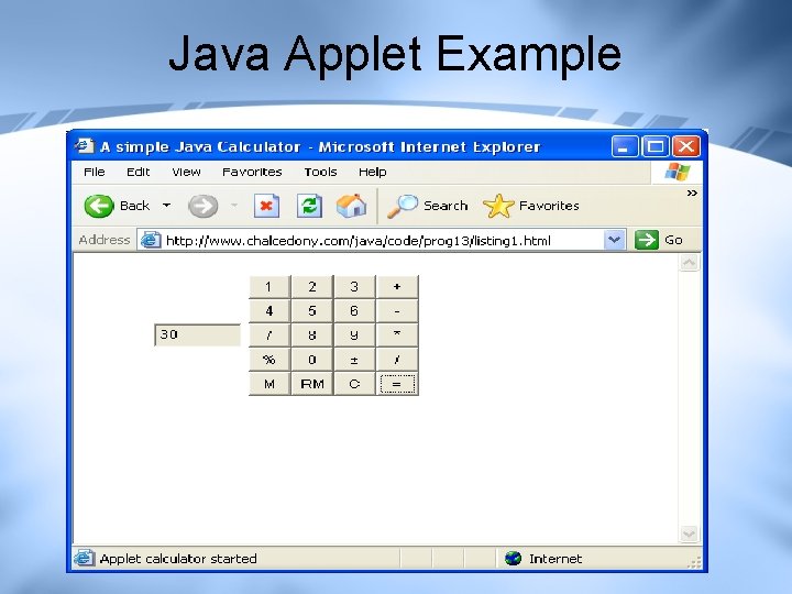 Java Applet Example Java Applet Example