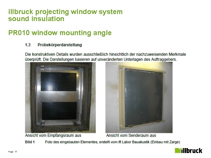 illbruck projecting window system sound insulation PR 010 window mounting angle Page 17 