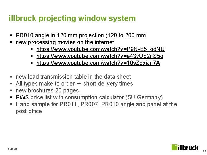 illbruck projecting window system § PR 010 angle in 120 mm projection (120 to