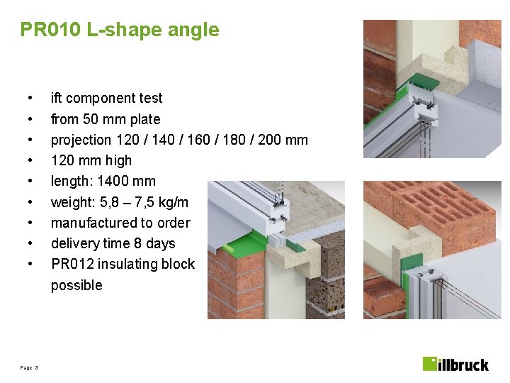 PR 010 L-shape angle • • • Page 3 ift component test from 50