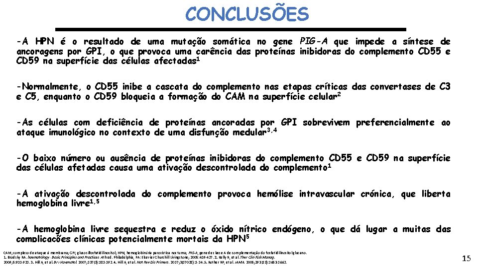 CONCLUSÕES -A HPN é o resultado de uma mutação somática no gene PIG-A que