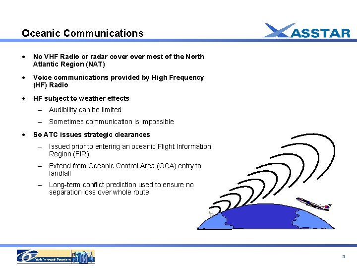 Oceanic Communications · No VHF Radio or radar cover most of the North Atlantic