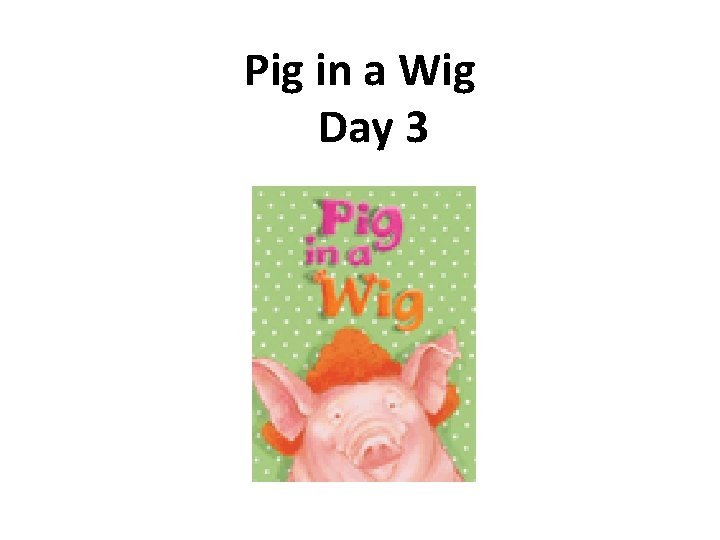 Pig in a Wig Day 3 
