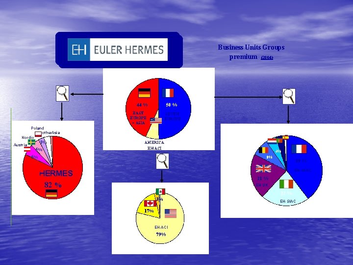 Business Units Groups premium (2004) 44 % 50 % EAST EUROPE + ASIA Poland