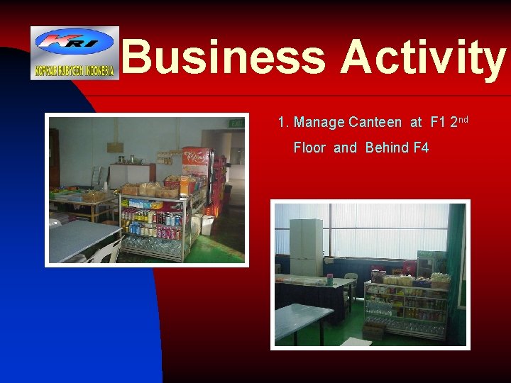 Business Activity 1. Manage Canteen at F 1 2 nd Floor and Behind F