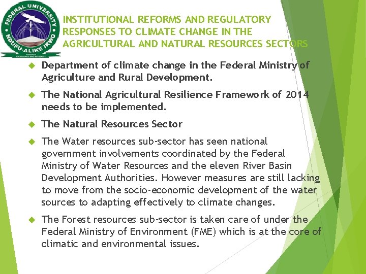 CLIMATE CHANGE LIVELIHOOD AND PUBLIC POLICY RESOURCES IN