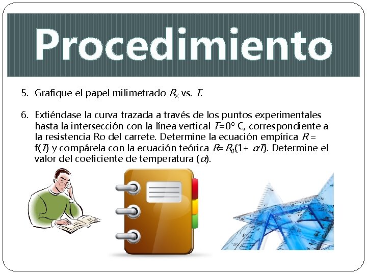 Procedimiento 5. Grafique el papel milimetrado RX vs. T. 6. Extiéndase la curva trazada