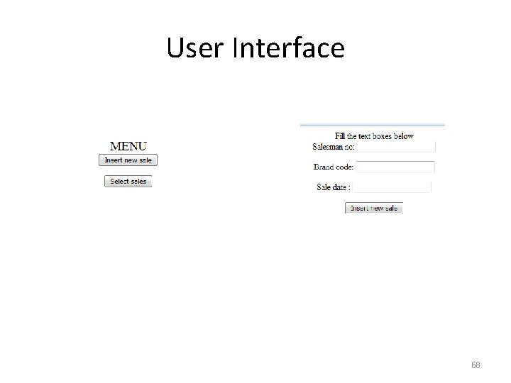 User Interface 68 