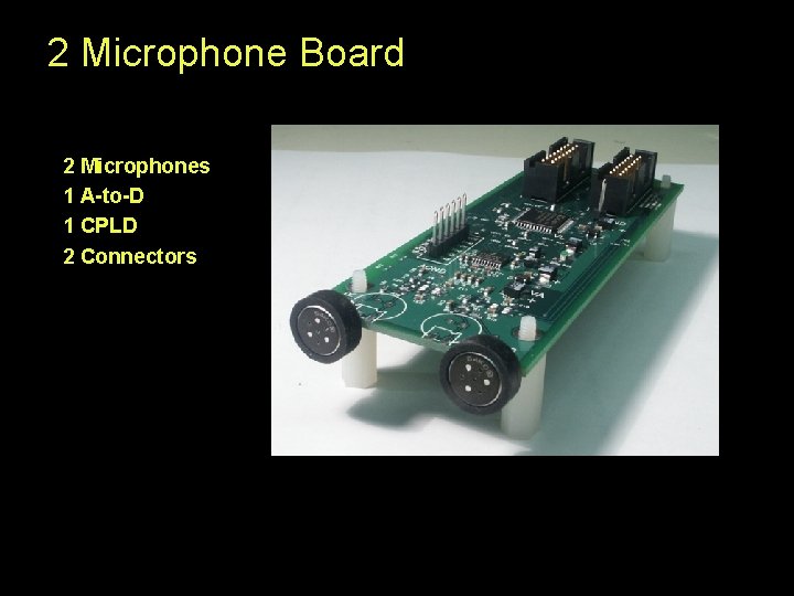 2 Microphone Board 2 Microphones 1 A-to-D 1 CPLD 2 Connectors 