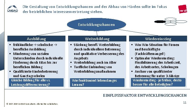 Die Gestaltung von Entwicklungschancen und der Abbau von Hürden sollte im Fokus der betrieblichen