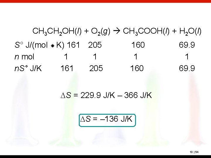 CH 3 CH 2 OH(l) + O 2(g) CH 3 COOH(l) + H 2