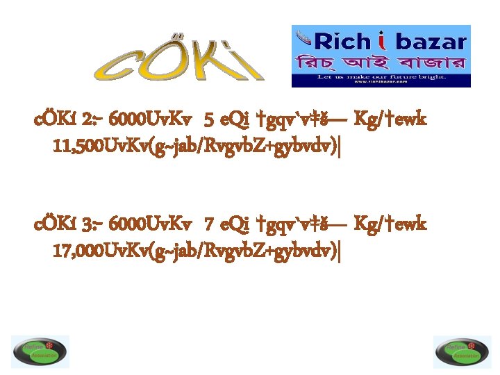 cÖKí 2: - 6000 Uv. Kv 5 e. Qi †gqv`v‡š— Kg/†ewk 11, 500 Uv.