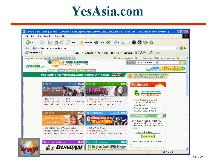 Yes. Asia. com 14 - 21 