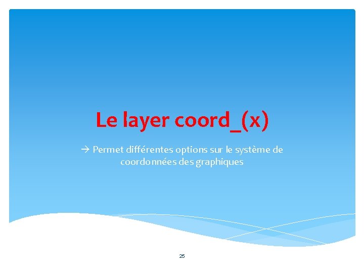 Le layer coord_(x) Permet différentes options sur le système de coordonnées des graphiques 25