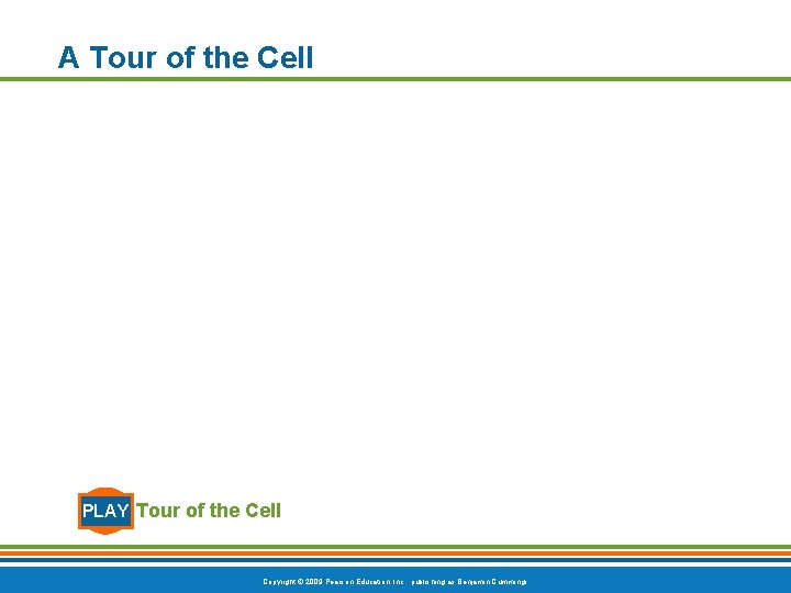 A Tour of the Cell PLAY Tour of the Cell Copyright © 2009 Pearson