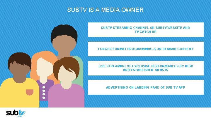 SUBTV IS A MEDIA OWNER SUBTV STREAMING CHANNEL ON SUBTV WEBSITE AND TV CATCH