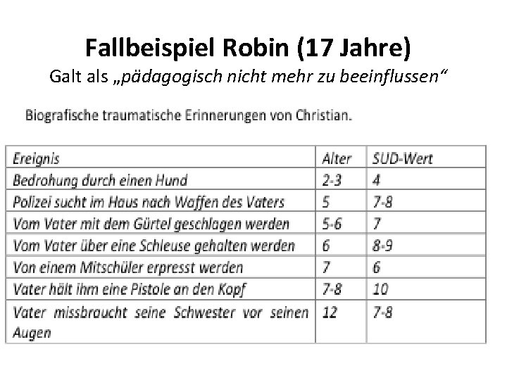 Fallbeispiel Robin (17 Jahre) Galt als „pädagogisch nicht mehr zu beeinflussen“ 