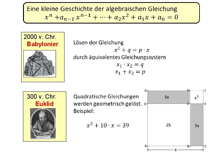  2000 v. Chr. Babylonier 300 v. Chr. Euklid 