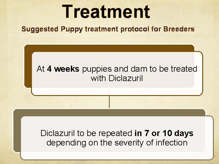 Treatment Suggested Puppy treatment protocol for Breeders At 4 weeks puppies and dam to