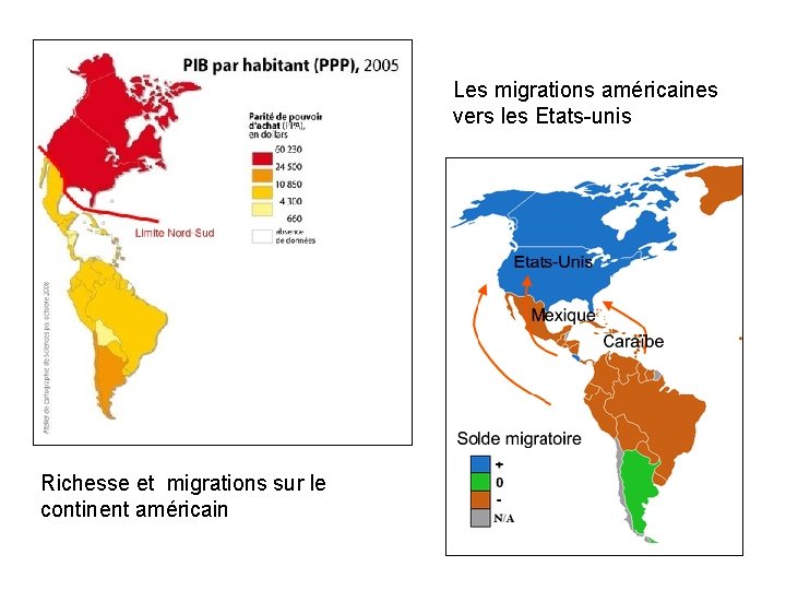 Les migrations américaines vers les Etats-unis Richesse et migrations sur le continent américain 