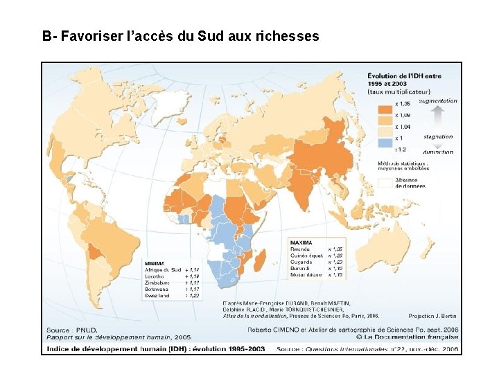 B- Favoriser l’accès du Sud aux richesses 