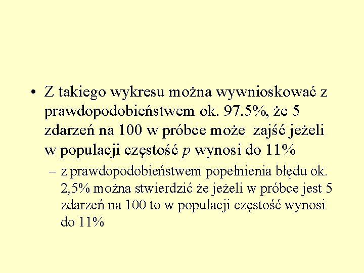  • Z takiego wykresu można wywnioskować z prawdopodobieństwem ok. 97. 5%, że 5