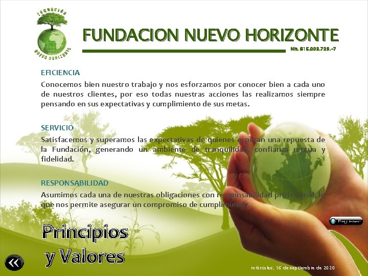 FUNDACION NUEVO HORIZONTE Nit. 815. 003. 723. -7 EFICIENCIA Conocemos bien nuestro trabajo y