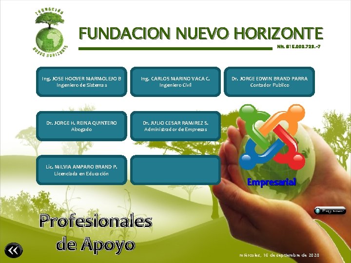 FUNDACION NUEVO HORIZONTE Nit. 815. 003. 723. -7 Ing. JOSE HOOVER MARMOLEJO B Ingeniero